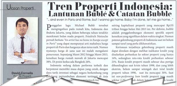 Tren Properti Indonesia: Lantunan Buble & Catatan Bubble