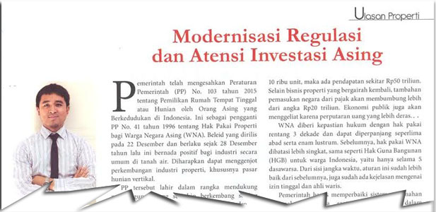 Modernisasi Regulasi dan Atensi Investasi Asing